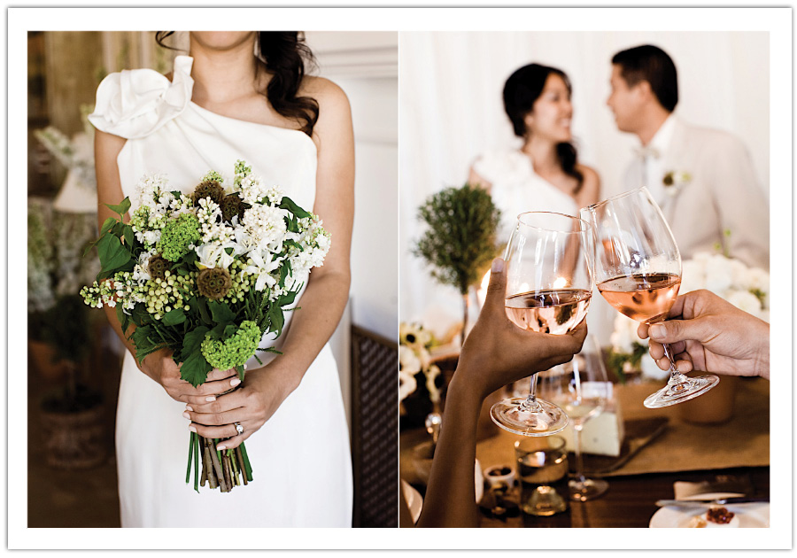 Green White Wedding bouquet