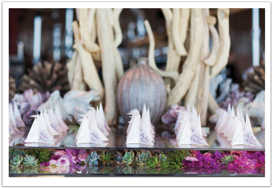 origami alter wedding in la jolla beach wedding