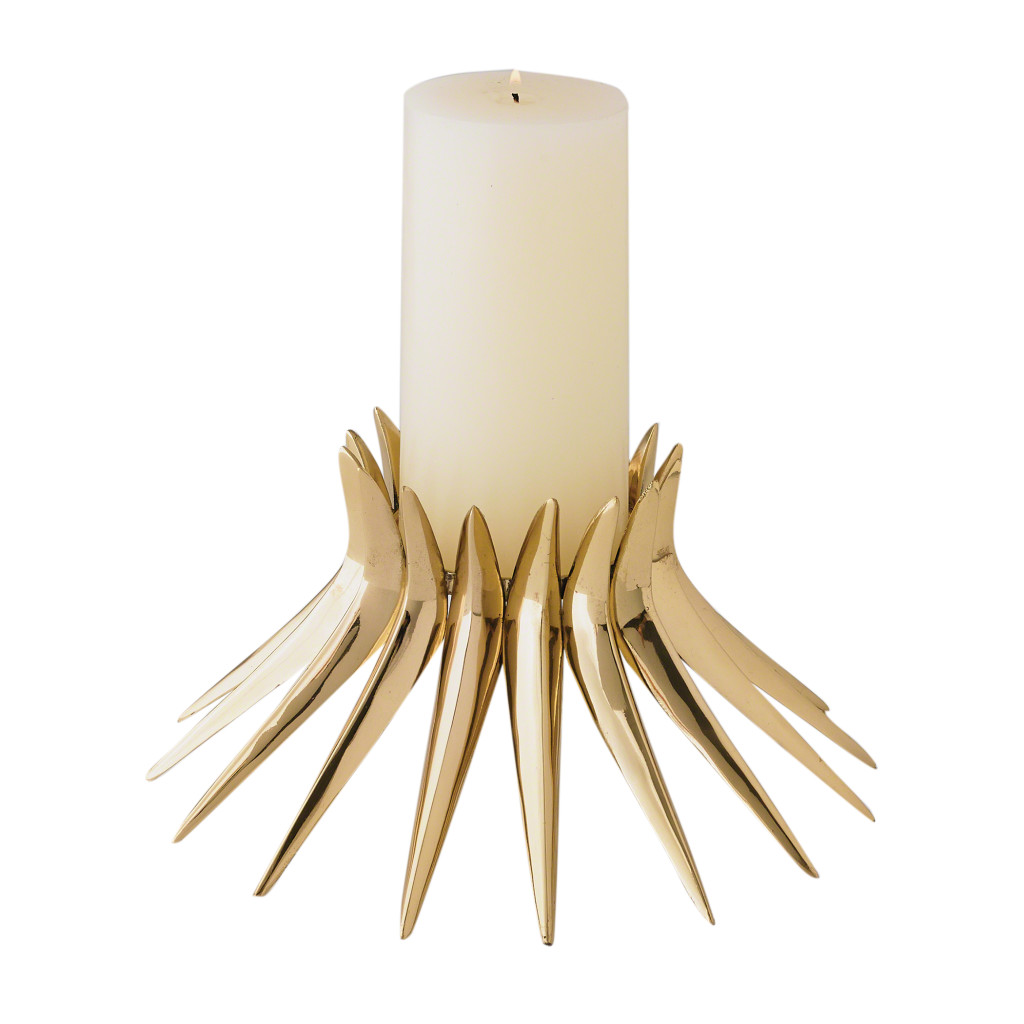 Corona Brass Pillar Candleholder